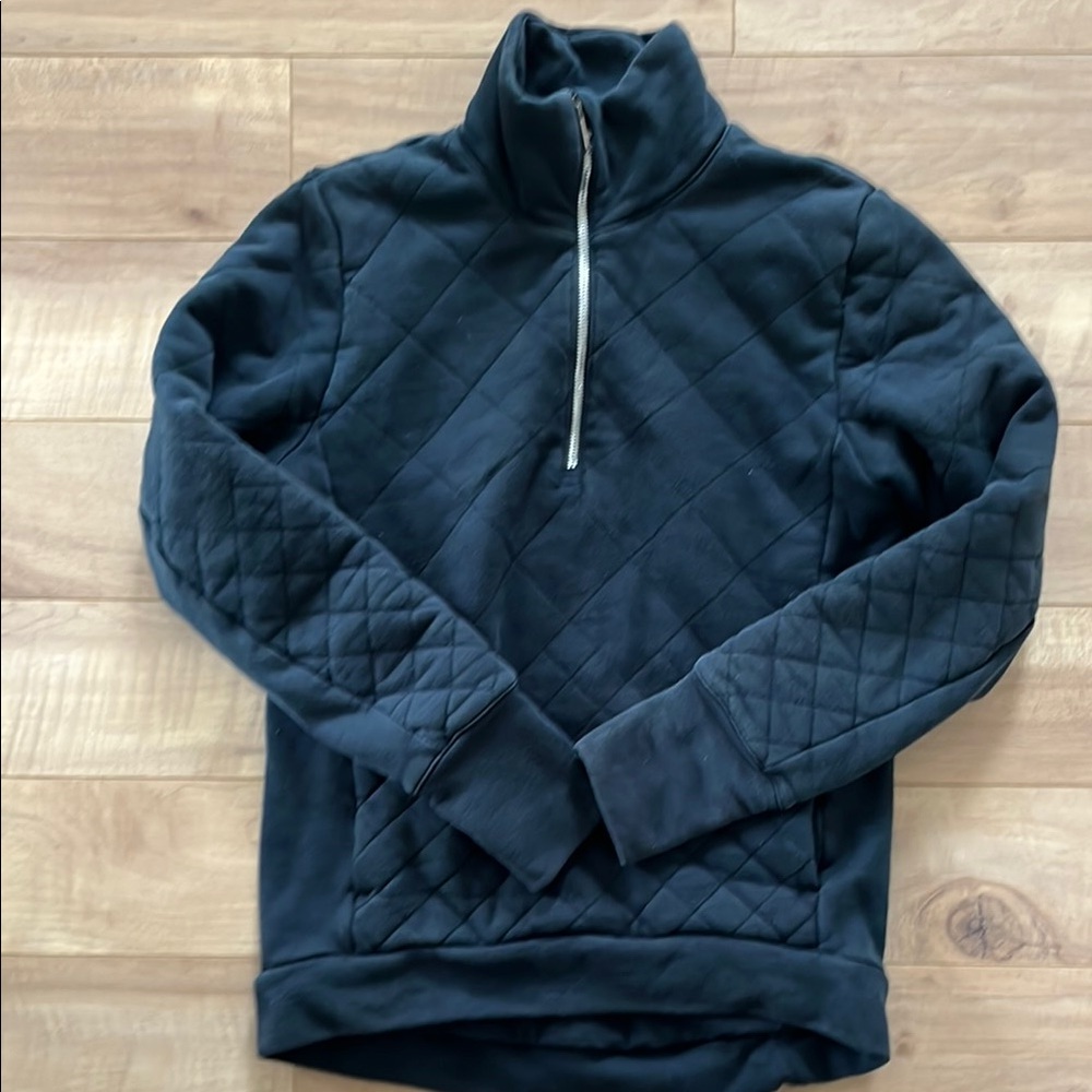 Lululemon Athletica - Navy Zip Up Sweater with Quilted Texture